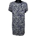 Hinge  Floral Blue‎ Green Slip/Shirt Midi Dress V Neck Size XS Photo 3