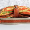 Miu Miu Vintage  Orange Buckled Patterned Canvas Leather Shoulder Bag Photo 3