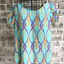 fab'rik  Blouse Small? Sheer Swing Back Flowy Abstract Artsy Festive Retr… Photo 0