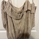 Oysho  gold tank cold shoulder top in small Photo 2