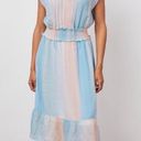 Rails Ashlyn Pastel Watercolor Smocked Waist Linen Blend Dress Photo 0