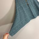 J.Jill Spruce Blue Cozy Cable-Knit Asymmetric Cotton Blend Poncho Sweater Sz S/L Photo 5