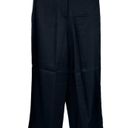 Club Monaco  Womens 100% Viscose Tab Detail Wide Leg Trouser Pants Size 6 Black Photo 2