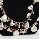 Coldwater Creek  Silver Tone Dangle/Red Bead Wire Lobster Claw Clasp Bib Necklace Photo 1