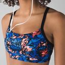 Lululemon  Rise and Run Bra Mini Paint Storm Harbor Blue Multi / Black Photo 6