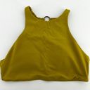 Aerie  High Neck Ring Bikini Top Cutout Crop Padded Mustard Large Photo 0