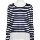 Cathy Daniels  Size XL Women’s Mock Layer Blue White Stripe Top Poly Blend NWT ￼￼ Photo 0