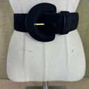 Amanda Smith Vintage  Wide Black Suede Belt And Buckle Small 26-30 In Photo 0