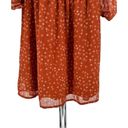 The Row  A Rust Mini Floral Smocked Waist Elbow Sleeve Mini Dress size Medium Photo 2