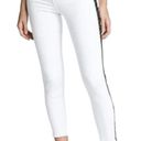 L'Agence L’AGENCE WHITE STRETCH PANTS BLACK VELVET STRIPE ANKLE CROP PANTS 25 Photo 0