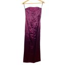 Jessica McClintock for Gunne Sax Vintage Strapless Maroon Satin Maxi Dress Sz 5 Photo 1