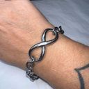 infinity Stainless Steel Gunmetal Tone Chunky Chain  Sign Bracelet Photo 6