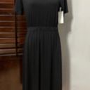 Karen Kane Womens A Line Dress Black Stretch Maxi Scoop Neck Short Sleeve S New Photo 0