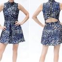 Hunter Bell  Blue Printed Sleeveless Cutout Stevie
Mini Dress Size 0 Photo 1