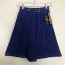 Krass&co NWT! VINTAGE! 80s KLG &  SLINKY BLUE RIBBED HIGH RISE WAIST BEDAZZLED SHORTS Photo 0