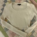 Carolyn Taylor white ribbed crop long sleeve top Photo 2