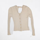 Chloé Chloe Cashmere Silk Ribbed Knit Stretch Button Front Cardigan Sweater Ivory S Photo 0