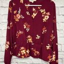 Hippie Rose  maroon floral blouse size XL. Photo 0