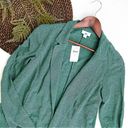 J.Jill NWT  Womens Blazer Jacket Green Blue Stripe Knit  Linen Blend Small Photo 1