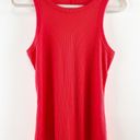 Gap  Sleeveless Crewneck Straight Cut Fitted Ribbed Tank Midi Dress Red XS Photo 5