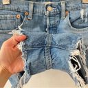 Levi's Premium Denim Ribcage High Waisted Cut Off Distressed Shorts Size 28 Photo 4