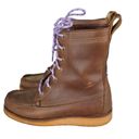 Krass&co Lanona Shoe  Tavern Boot 8" Brown Leather Moc Toe Boots  Women's Size 7.5 Photo 1