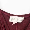 Charlotte Russe  Womens Vintage Y2K Slinky Spacedye Cowl Neck Slip Dress Burgundy Photo 3