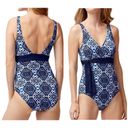 Tommy Bahama  Island Tile Printed One Piece Swimsuit Blue Size 4 Photo 1