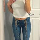 Vintage Y2K Younique Suede Lace Up Jeans Size 4 Photo 0