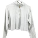 Stoney Clover Lane  x Target Half Zip Cropped Sweatshirt Terry Cotton White M Photo 1