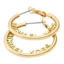 Michael Kors  | GOLD TONE MEDIUM SIZE LOGO HOOP EARRINGS Photo 3