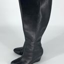 Via Spiga  Knee High Wedge Leather Boots Black 8 Photo 2