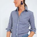 Tuckernuck  THE SHIRT BY ROCHELLE BEHRENS Navy Gingham Long Sleeve Icon Shirt L Photo 0