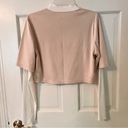 SheIn  2 in 1 Short/Long Sleeve Butterfly Graphic Ribbed Mock-Neck Cropped Tee Photo 1