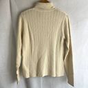 L.L.Bean  Thin Cable Knit Cream Turtleneck Sweater Size‎ Small Photo 1