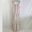 Caslon New  Cabana Stripe Linen Blend Lattice Trim Tiered Maxi Dress Size Medium Photo 12