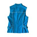 Karin Stevens  Teal Blue White Retro Style Vest 10 Photo 3