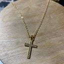 Boutique Cross Pendant Necklace Shining Rhinestone Detail Golden Color Gold Photo 3