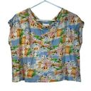 Cynthia Rowley Women's  Greek Island Painting Linen Crop Shirt Size XL EUC #0456 Photo 0