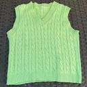 Bright Light Green V-Neck Knit Sweater Vest Photo 0