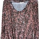 Skinny Girl  Jeans Pink Snakeprint Twist Front Long Sleeve T Shirt Top Blouse M Photo 1