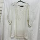 Vix Paula Hermanny  Lace V-Neck Kaftan Coverup Tunic Dress White Women's Size M Photo 1