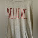 Rae Dunn Women’s Gray  Believe Sweat Shirt Size XL Lightweight Christmas Holidays Photo 6