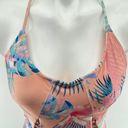 No Boundaries Rose Mist Tropical Palm Floral Cutout One Piece Swimsuit Large Photo 4