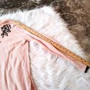 Elle  Size XL Extra Large Light Pink Sweater Beaded Preppy Chic Floral Rose Paste Photo 7