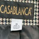 Houndstooth Vintage Casablanca Blazer Jacket Oversized Black  Velvet Collar Wool Photo 4