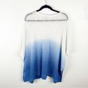 J.Jill  Blue Ombré Linen Blend Open Knit Poncho, One Size Photo 1