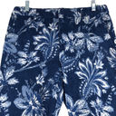 Ralph Lauren  LRL Womens Size 12 Capri Pants Cotton Stretch Blue White Floral Photo 1