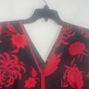 Natori red and black kimono V-neck floral caftan dress lagan look casual Photo 1