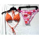 Daisy SUMMER Women's Orange & Pink  Bikini Set Sz L Photo 2